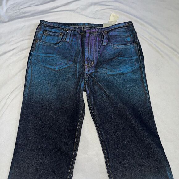 Deadstock Y2K LEI Low Waist Junior Sz 14 Multi Color Spray Painted Jeans Flare - Picture 4 of 16
